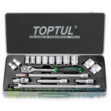 Набор трещотка с головками Toptul GCAD1802 (18 предметов)